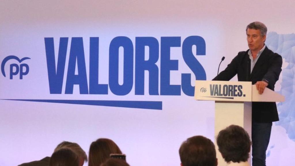 Alberto Núñez Feijóo, este sábado en Zaragoza.