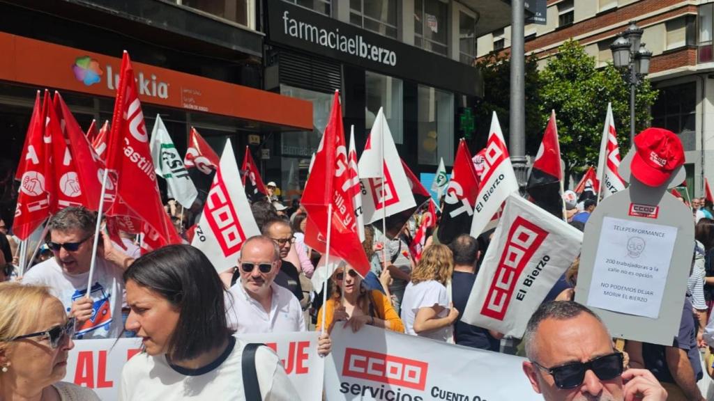 Manifestación en Ponferrada contra el ERE de Teleperformance