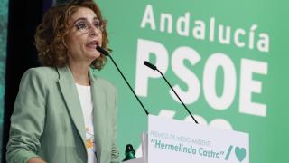 La vicepresidenta María Jesús Montero, el sábado durante la entrega de los Premios de Medio Ambiente Hermenelindo Castro, en Salteras (Sevilla).