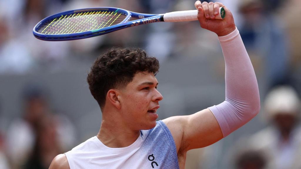 Shelton, durante su duelo ante Alcaraz.