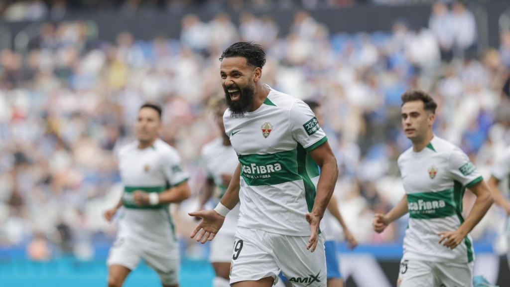 Mourad Daoudi, delantero del Elche, celebra un gol contra el Deportivo de la Coruña.