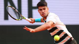 Carlos Alcaraz, durante el partido de octavos ante Shelton.
