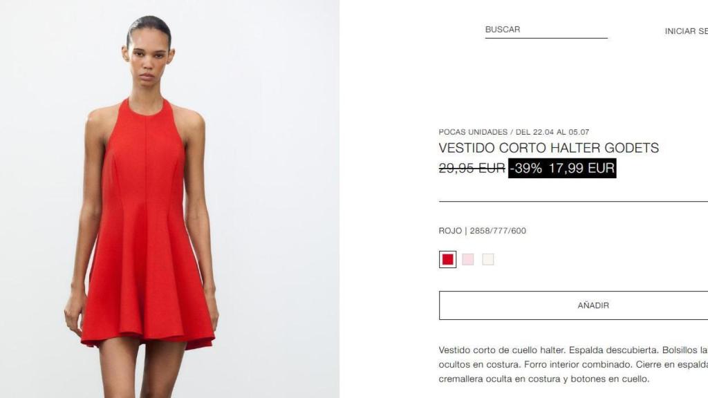 El vestido en promoción de Zara.