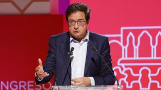 El ministro para la Transformación Digital y de la Función Pública, Óscar López durante su intervención en la clausura de V Congreso de la Federación de Servicios a la Ciudadanía.