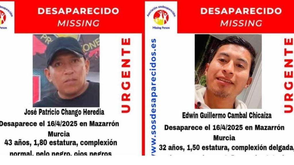 El cartel que alerta de la doble desaparición de José Patricio y Edwin Guillermo.