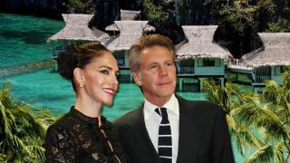 Adriana Abascal y Manuel Filiberto de Saboya junto al un hotel de Filipinas, en un montaje de JALEOS.