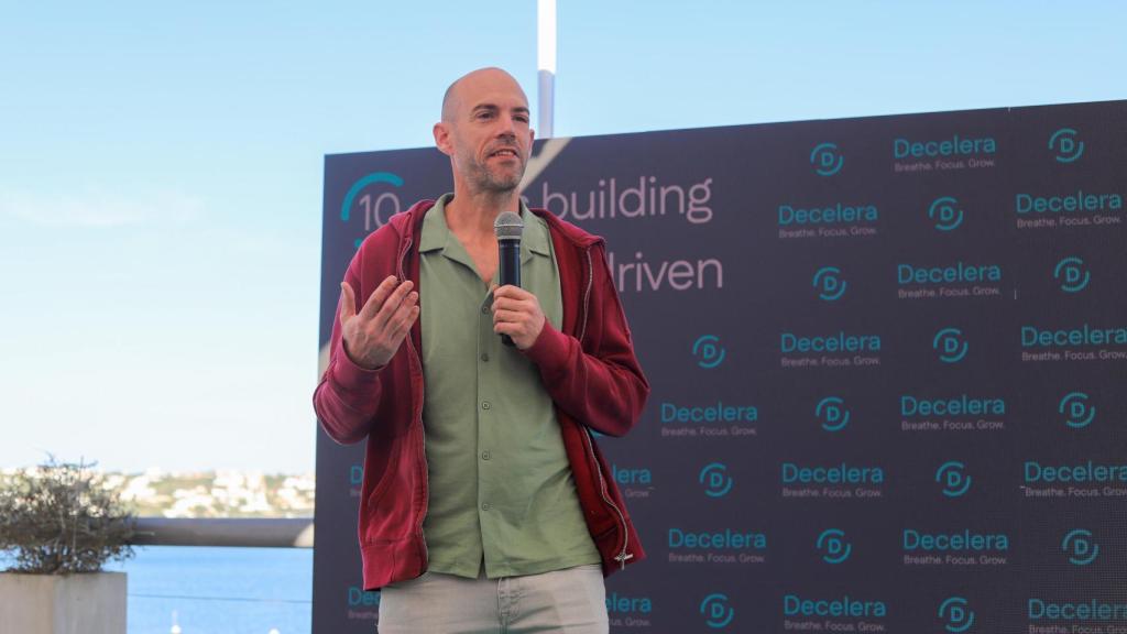 Juan de Antonio, CEO y fundador de Cabify, durante la celebración del décimo aniversario de Decelera Menorca.