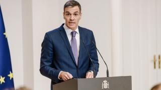 El presidente del Gobierno, Pedro Sánchez, ofrece una rueda de prensa.