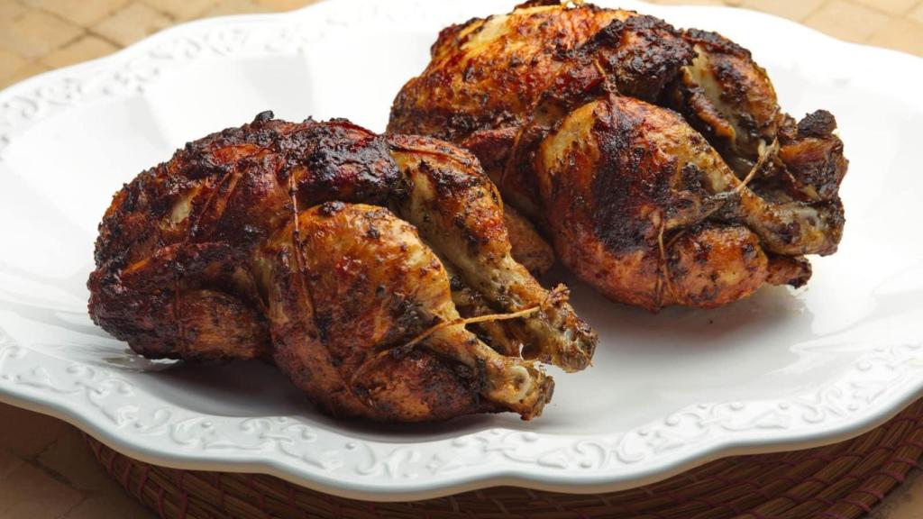 El pollastre a l'ast de Granja Sant Francesc.