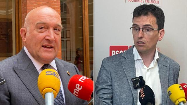 El alcalde de Valladolid, Jesús Julio Carnero, y el portavoz del Grupo Municipal Socialista, Pedro Herrero