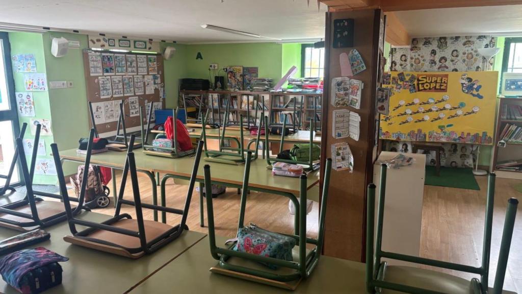La biblioteca del CEIP Sada y sus Contornos convertida en aula por la falta de espacios