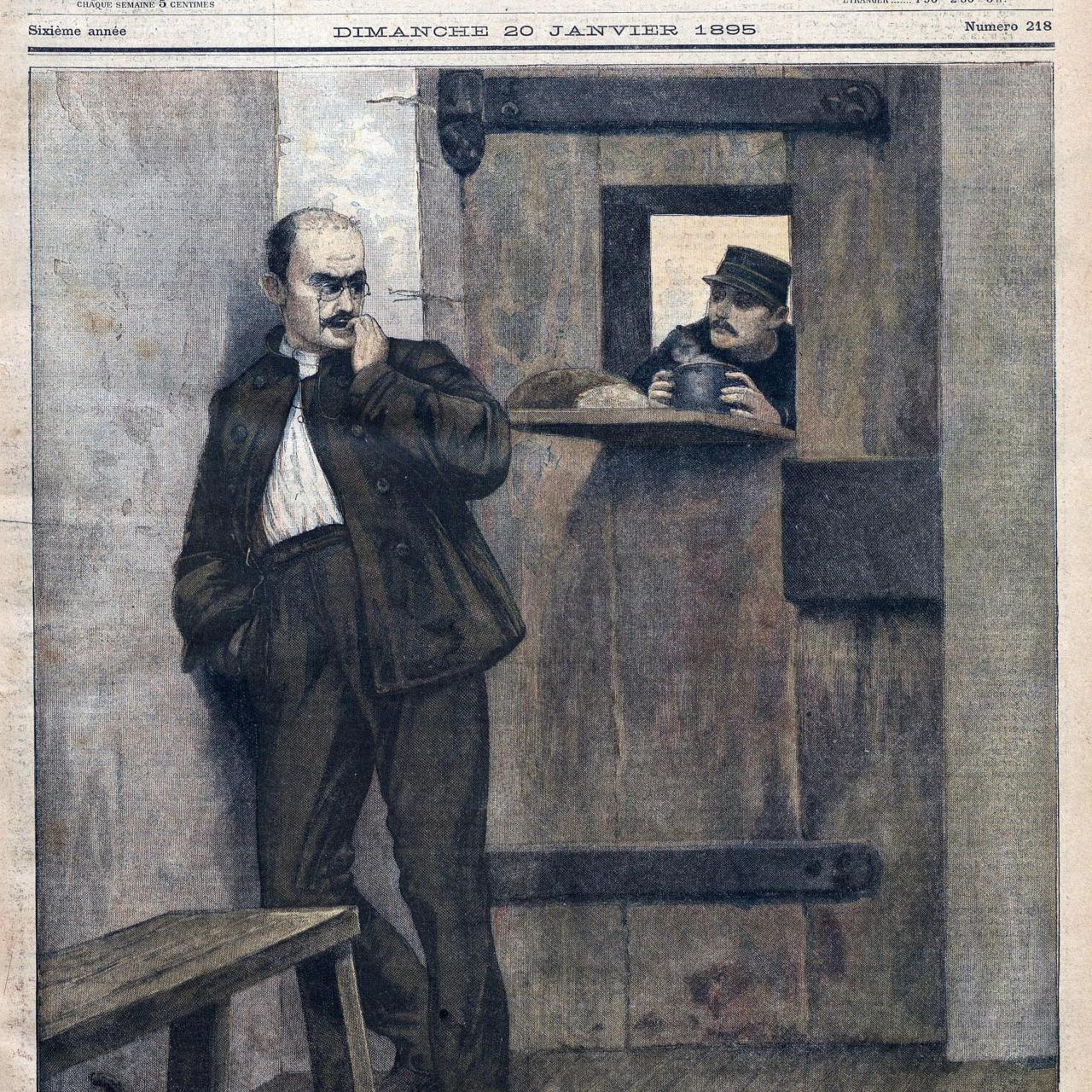 Portada de Le Petit Journal donde informa del encarcelamiento de Dreyfus.