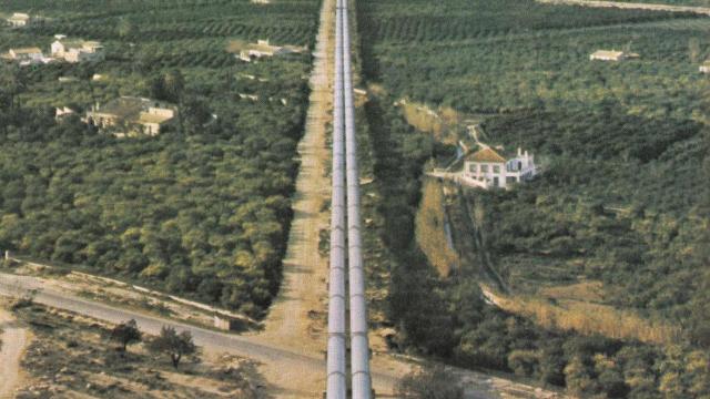 Imagen aérea del trasvase Tajo-Segura.