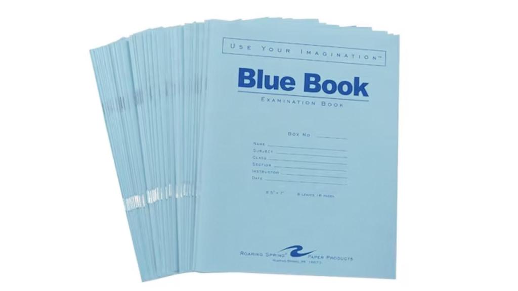 Libro azul de examinación.