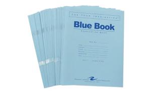 Libro azul de examinación.