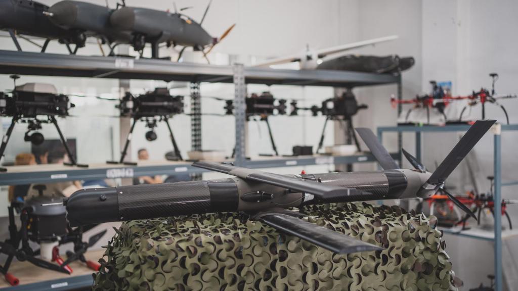 Detalle de un dron merodeador o suicida MILVUS, cuya cabeza estará fabricada por Instalaza.
