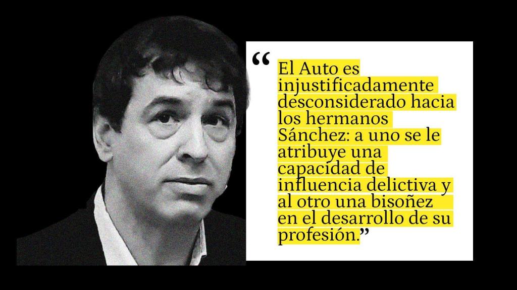 Fotomontaje con el rostro de David Sánchez, junto a un fragmento del último escrito de su abogado.