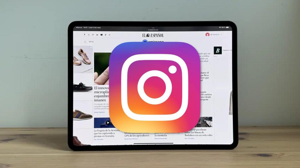 Instagram con el iPad Pro de fondo