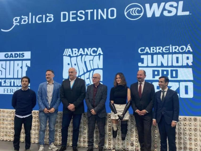 Foto de la presentación Galicia destino WSL en Fitur, en enero de 2025.