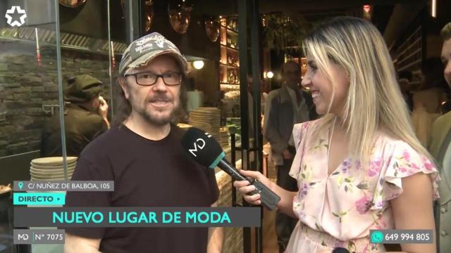 Santiago Segura durante la inauguración de Pulpería Casa Lampazas.