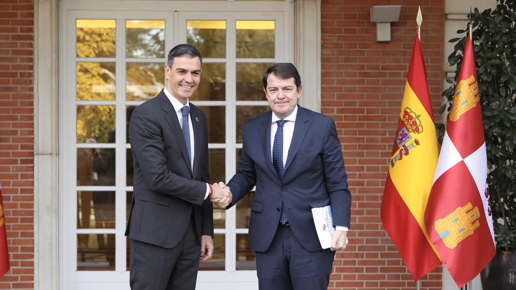 El presidente del Gobierno, Pedro Sánchez, y el presidente de la Junta, Alfonso Fernández Mañueco, durante una reunión en la Moncloa, en noviembre de 2024