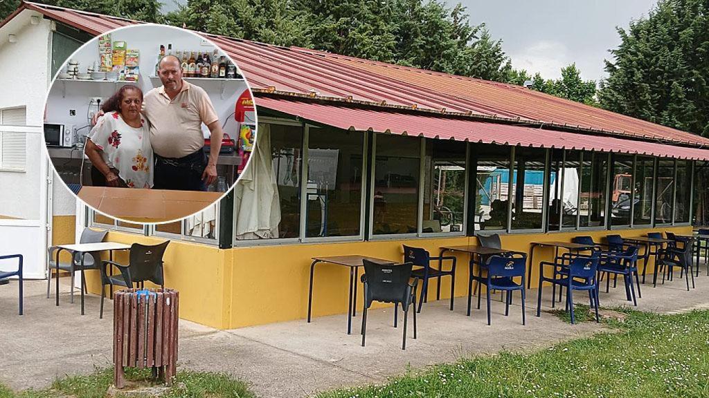 Fernando junto a su mujer y El Chiringuito de Rábano