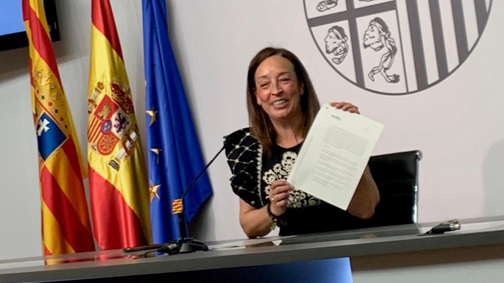 La consejera Carmen Susín, este martes con los datos en la mano.