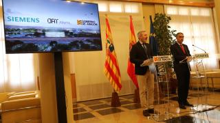Jorge Azcón y Fernando Silva, en la sede del Gobierno de Aragón