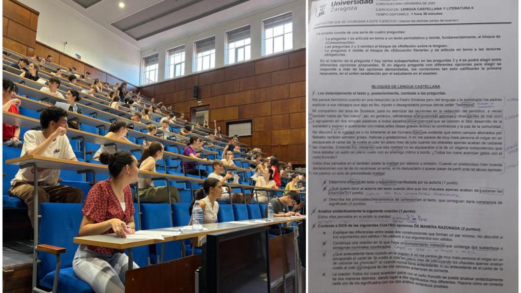 Este es el primer examen de Lengua y Literatura que ha caído en la PAU de Aragón 2025