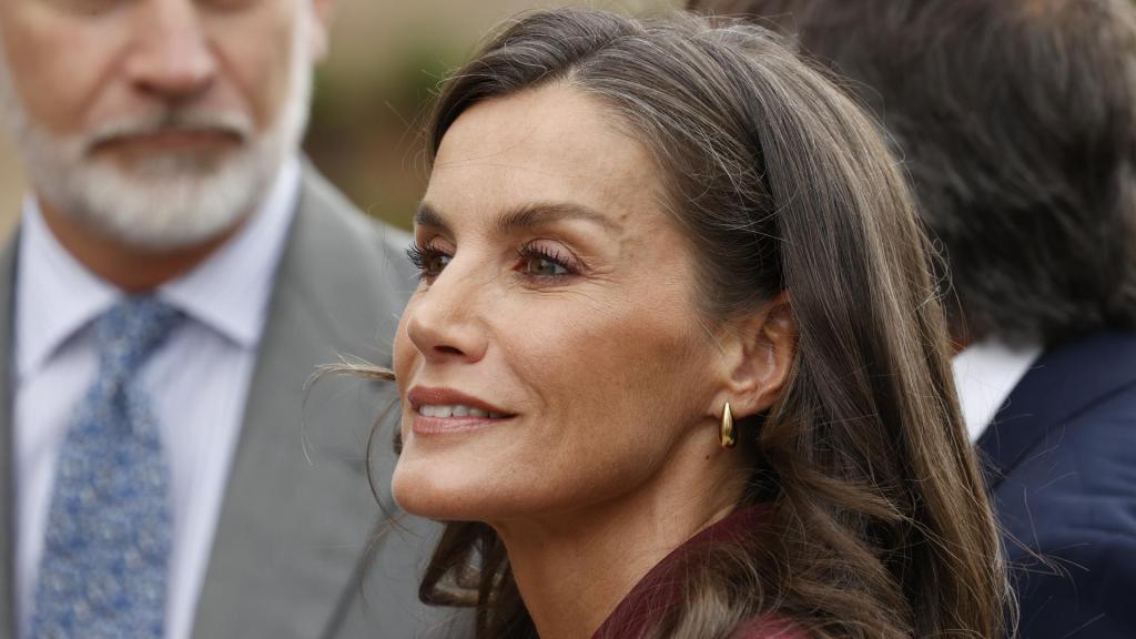 Letizia durante la visita a Brasoñera.