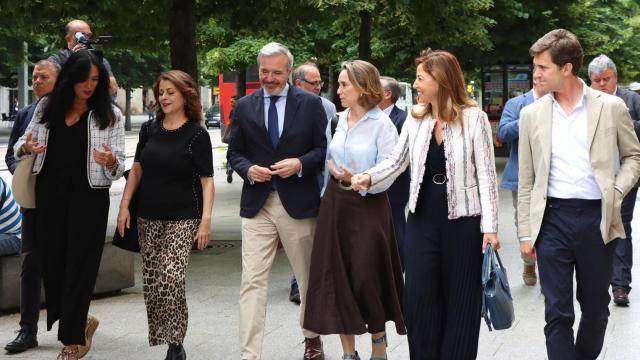 Los representantes del PP, este martes en Zaragoza.