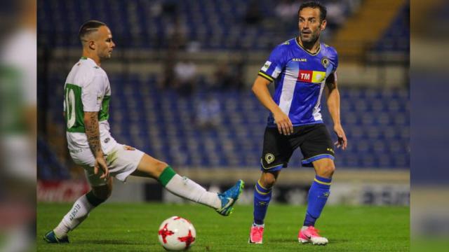 Paco Peña en el último partido del Hércules ante el Elche en Copa.
