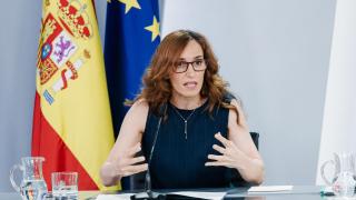 La ministra de Sanidad, Mónica García, durante una rueda de prensa posterior a la reunión del Consejo de Ministros.