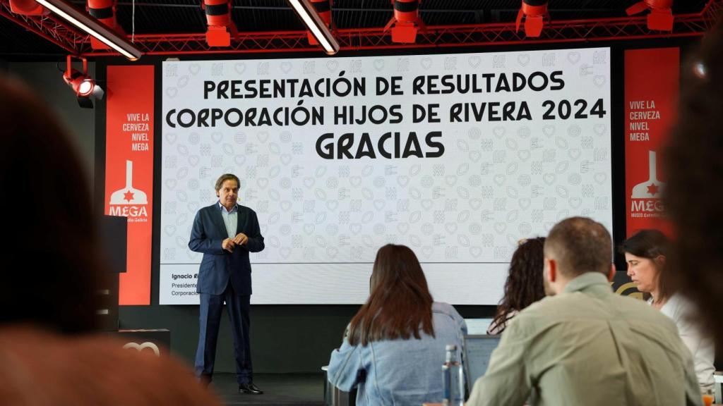 Rivera, durante la presentación del balance de 2024 de Estrella Galicia.