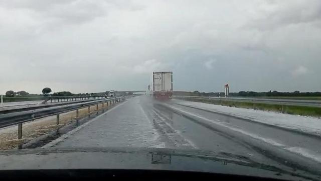 Imagen de una de las granizadas de esta semana en la provincia de Albacete.