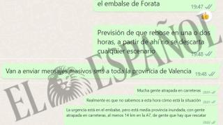 Los WhatsApp de Aemet confirman que el SMS masivo del Cecopi fue por Forata: La urgencia está en el embalse