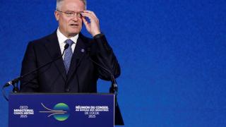 Mathias Cormann, secretario general de la OCDE, en la presentación del informe Perspectivas Económicas 2025.
