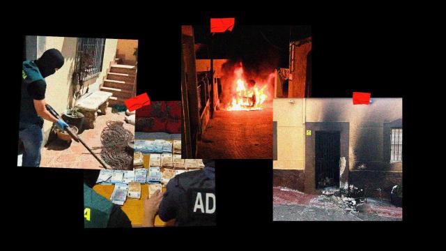 Cuatro imágenes de sucesos ocurridos en Adra e intervenciones policiales.