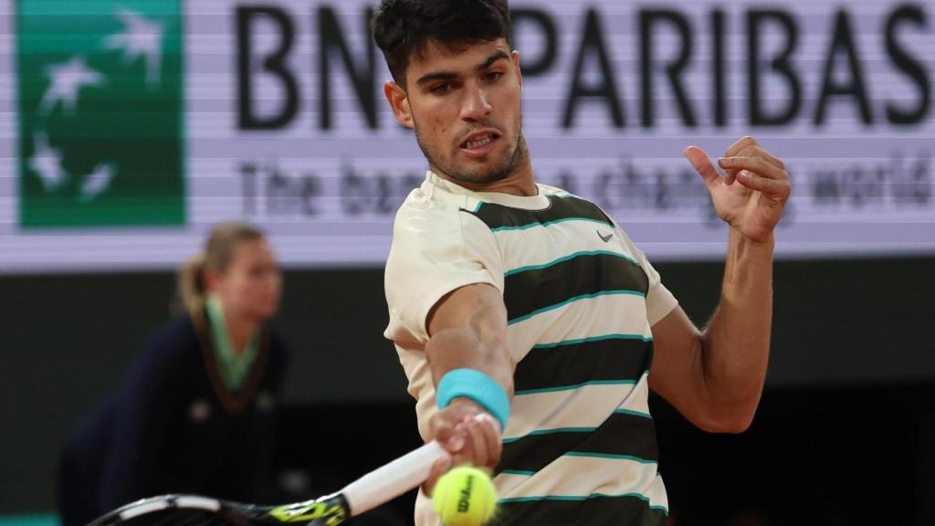 Alcaraz, durante el partido contra Paul.