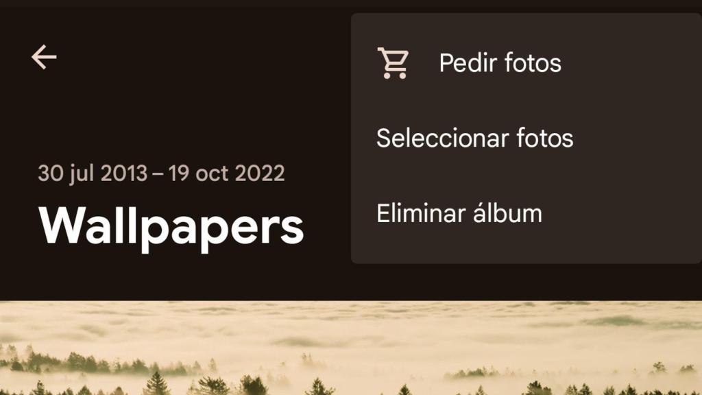 La opción de pedir fotos se ha trasladado al menú superior en Google Fotos