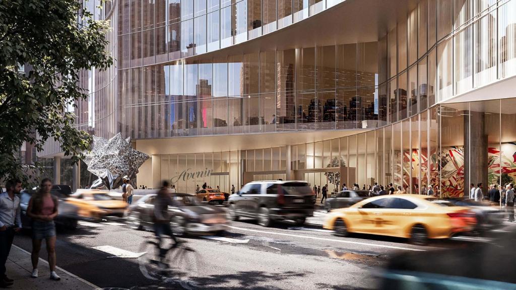 Diseño de la entrada peatonal de The Avenir desde la calle 41
