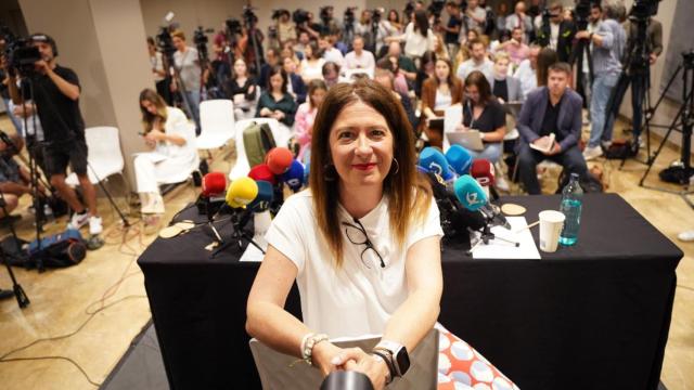 Leire Díez posa durante su comparecencia en un hotel de Madrid el pasado 4 de junio./