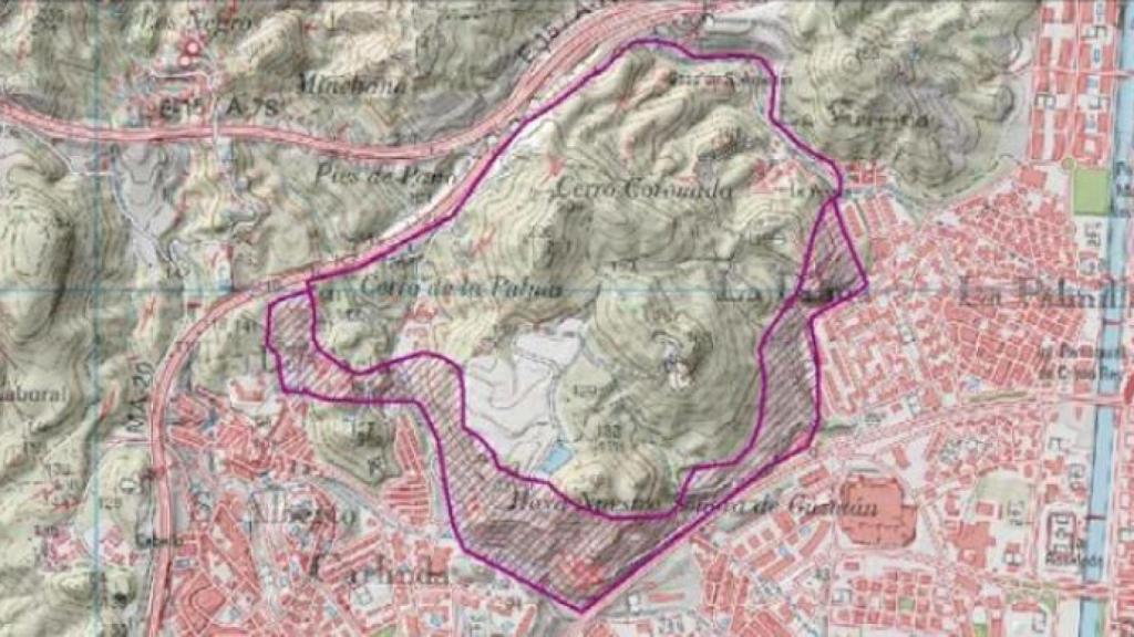 Zona de ampliación afectada por la protección del Monte Coronado.