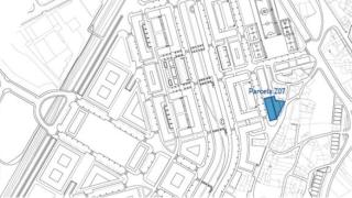 Plano de la parcela donde se levantará el edificio.