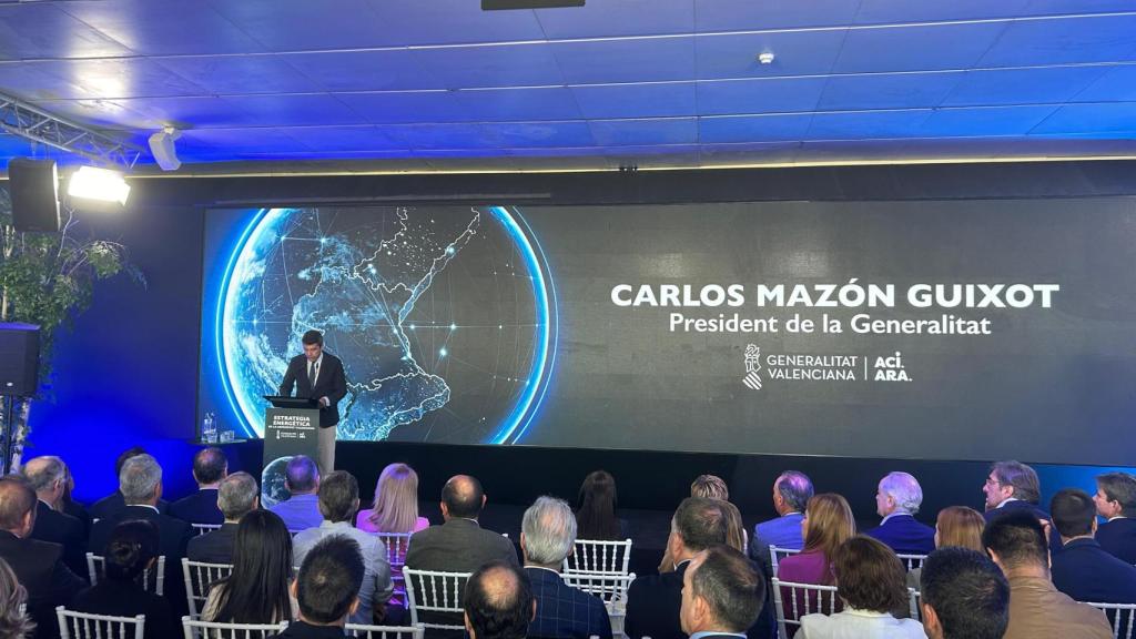 Carlos Mazón durante la presentación de la Estrategia Energética de la Comunitat. EE