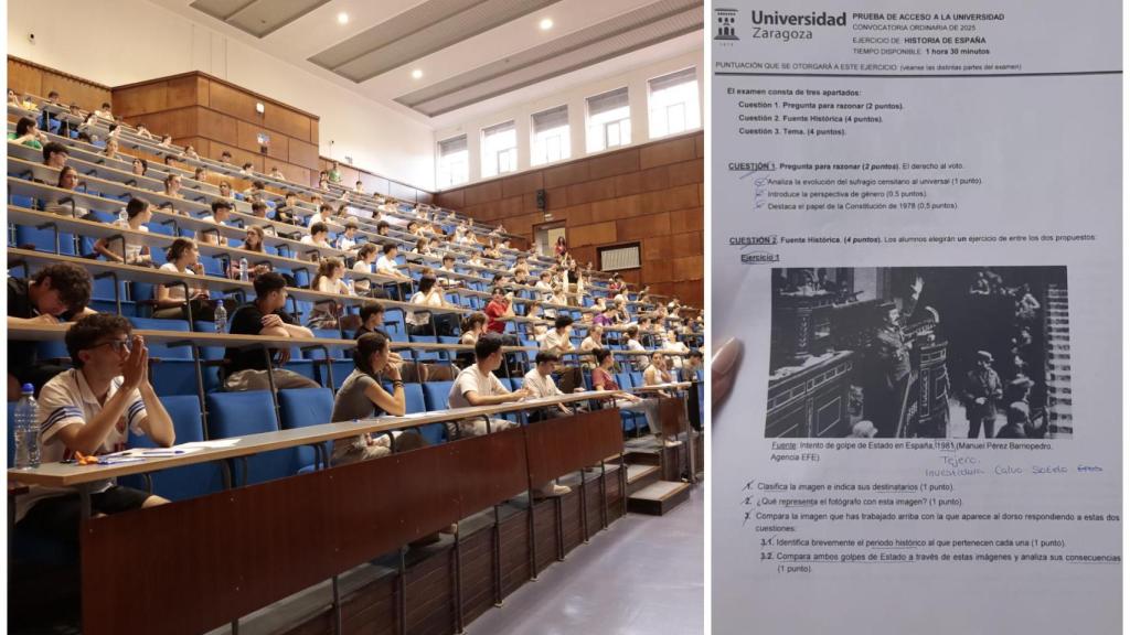 Este es el primer examen de Historia de España que ha caído en la PAU de Aragón 2025