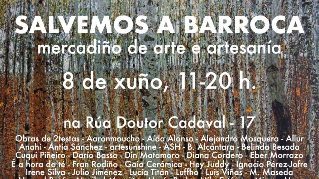 Cartel del mercadiño solidario Salvemos a Barroca