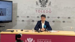 Juan José Alcalde, portavoz del Gobierno muncipal de Toledo, en rueda de prensa.