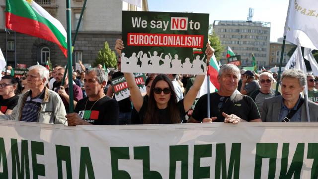 Manifestación en Sofía contra el euro