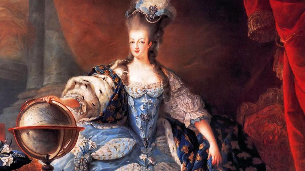María Antonieta, en un retrato de Jean-Baptiste Gautier Dagoty fechado en 1775.